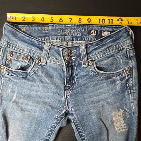 Miss Me Light Blue Skinny Jeans with Embellished Pockets - Picture 10 of 16